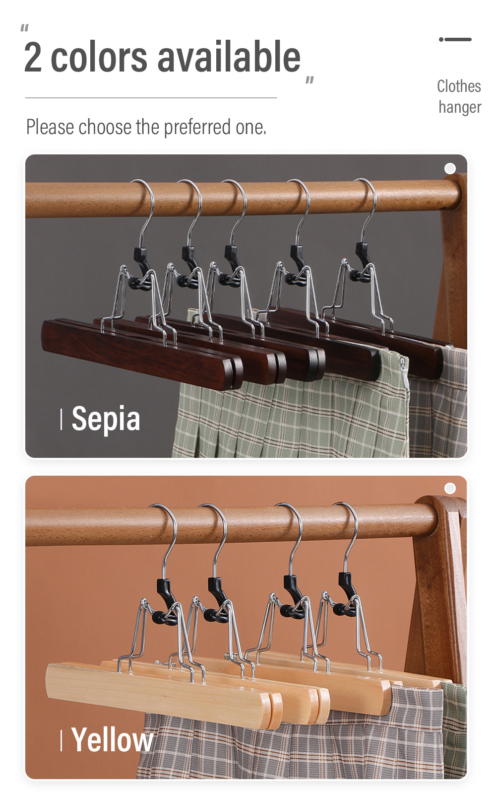 Solid Wood Skirt Clamp Higt-grade Pants Rack-7